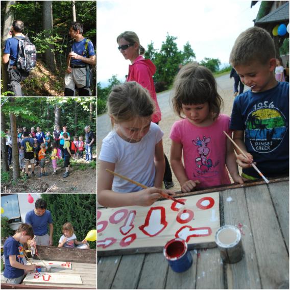 markacista sta predstavila njihovo delo, kasneje pa so mladi planinci pod njunim budnim očesom lahko preizkusili markacije tudi narisati