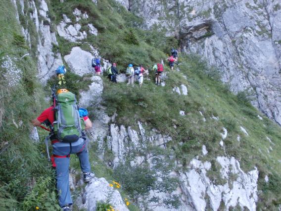 v spodnjem delu plezalnega dela poti