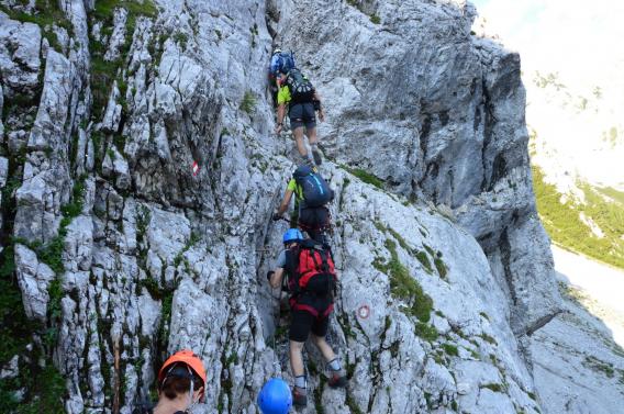 vstop v steno, plezalni del ture